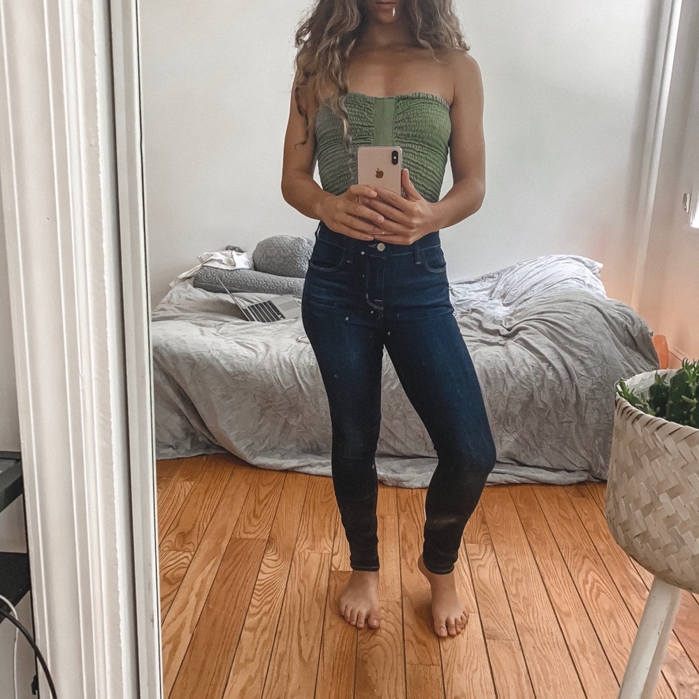 J Brand High Rise Skinny Alana Ankle in Lawless 24